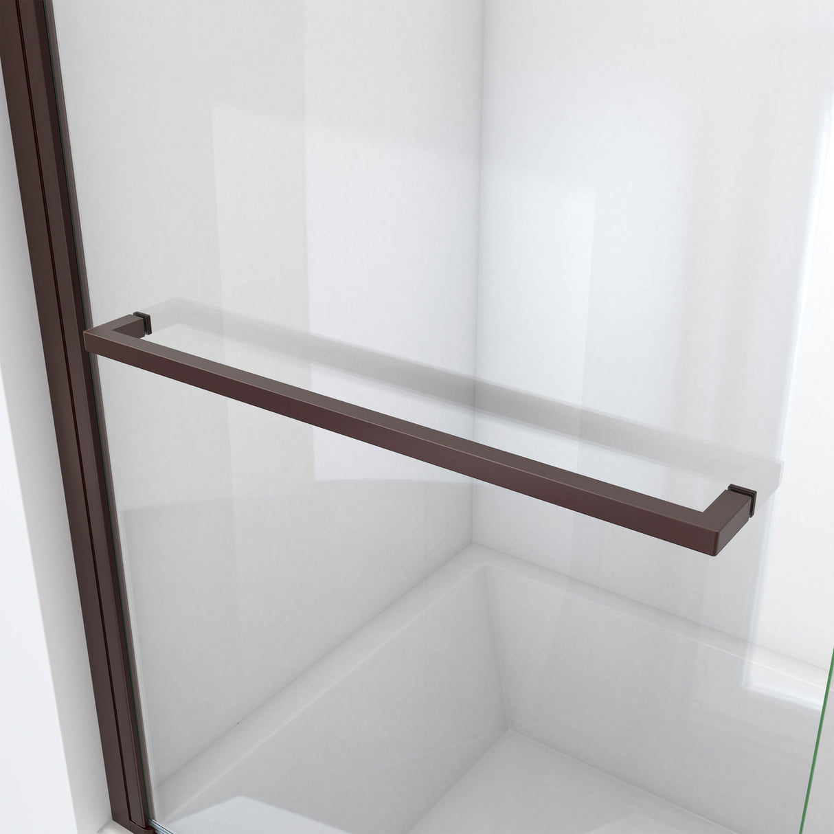 DreamLine Aqua-Q Swing 34 in. W x 58 in. H Frameless Tub Door in Oil Rubbed Bronze