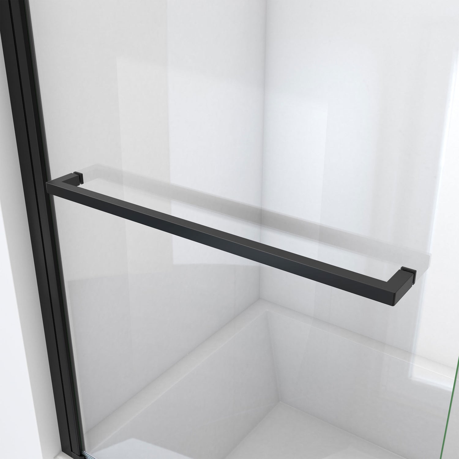 DreamLine Aqua-Q Swing 39 1/2 in. W x 72 in. H Frameless Shower Door in Satin Black