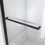 DreamLine Aqua-Q Swing 34 in. W x 58 in. H Frameless Tub Door in Satin Black