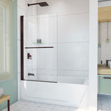 DreamLine Aqua-Q Swing 34 in. W x 58 in. H Frameless Tub Door in Oil Rubbed Bronze