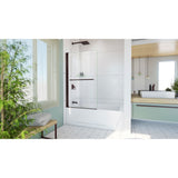 DreamLine Aqua-Q Swing 34 in. W x 58 in. H Frameless Tub Door in Oil Rubbed Bronze