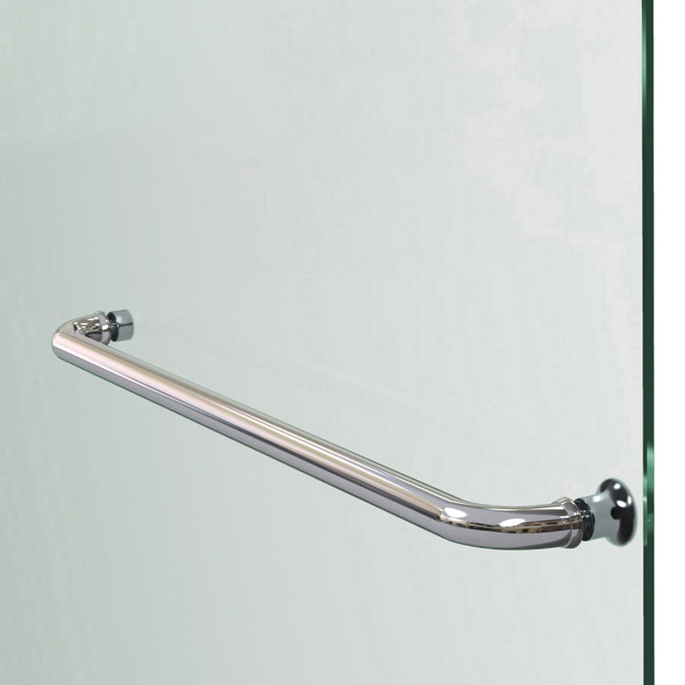 DreamLine Aqua Ultra 36 in. D x 60 in. W x 74 3/4 in. H Frameless Shower Door in Brushed Nickel and Left Drain Biscuit Base Kit