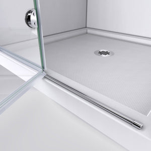 DreamLine Aqua Fold 32 in. D x 32 in. W x 74 3/4 in. H Frameless Bi-Fold Shower Door in Chrome with White Acrylic Base Kit
