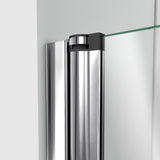 DreamLine Aqua Fold 36 in. D x 36 in. W x 74 3/4 in. H Frameless Bi-Fold Shower Door in Chrome with Black Acrylic Base Kit