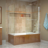 DreamLine Aqua Swing 56-60 in. W x 30 in. D x 58 in. H Frameless Tub Door with Return Panel in Chrome