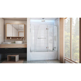 DreamLine Aqua 56-60 in. W x 58 in. H Frameless Hinged Tub Door with Extender Panel in Chrome