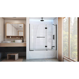 DreamLine Aqua 56-60 in. W x 58 in. H Frameless Hinged Tub Door with Extender Panel in Satin Black
