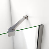 DreamLine Aqua 56-60 in. W x 30 in. D x 58 in. H Frameless Hinged Tub Door with 30 in. Return Panel in Brushed Nickel