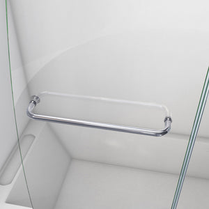 DreamLine Aqua 56-60 in. W x 30 in. D x 58 in. H Frameless Hinged Tub Door with 30 in. Return Panel in Chrome