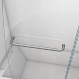 DreamLine Aqua 56-60 in. W x 58 in. H Frameless Hinged Tub Door with Extender Panel in Brushed Nickel