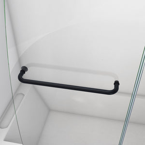 DreamLine Aqua 56-60 in. W x 30 in. D x 58 in. H Frameless Hinged Tub Door with 30 in. Return Panel in Satin Black