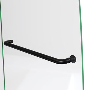 DreamLine Aqua Ultra 48 in. W x 30 in. D x 58 in. H Frameless Hinged Tub Door with Return Panel in Satin Black