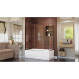 DreamLine Aqua Ultra 48 in. W x 30 in. D x 58 in. H Frameless Hinged Tub Door with Return Panel in Oil Rubbed Bronze