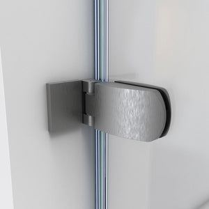 DreamLine Aqua Uno 56-60 in. W x 30 in. D x 58 in. H Frameless Hinged Tub Door with Return Panel in Brushed Nickel