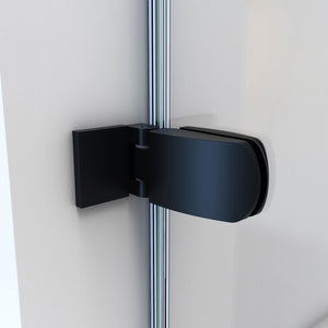 DreamLine Aqua Uno 56-60 in. W x 30 in. D x 58 in. H Frameless Hinged Tub Door with Return Panel in Satin Black