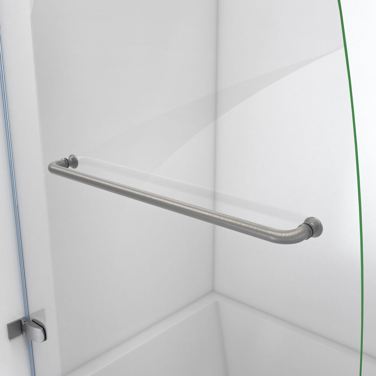 DreamLine Aqua Uno 56-60 in. W x 30 in. D x 58 in. H Frameless Hinged Tub Door with Return Panel in Brushed Nickel