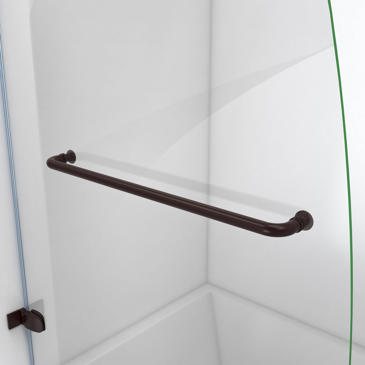 DreamLine Aqua Uno 56-60 in. W x 30 in. D x 58 in. H Frameless Hinged Tub Door with Return Panel in Oil Rubbed Bronze