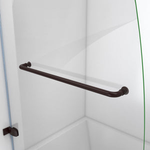 DreamLine Aqua Uno 56-60 in. W x 30 in. D x 58 in. H Frameless Hinged Tub Door with Return Panel in Oil Rubbed Bronze
