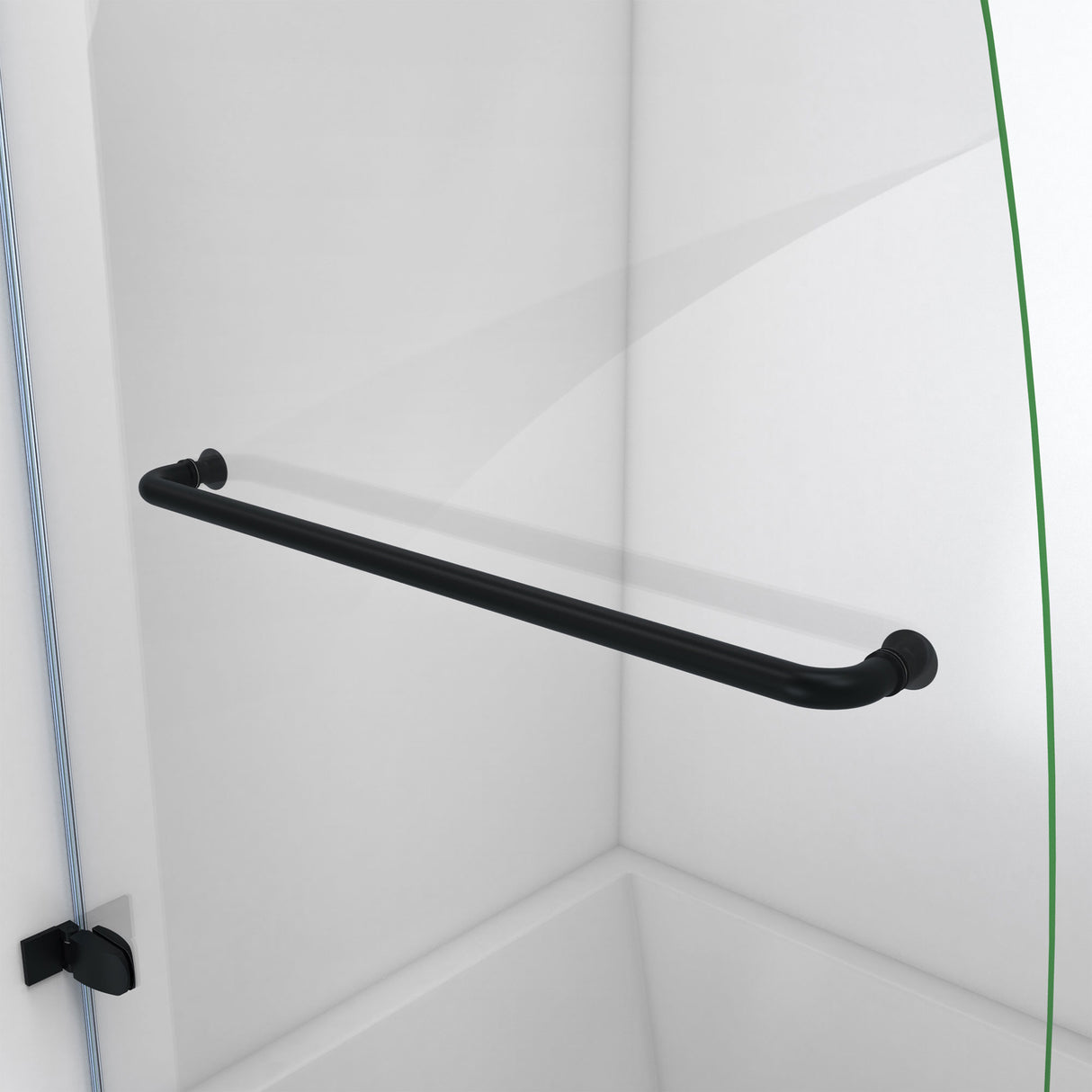 DreamLine Aqua Uno 56-60 in. W x 30 in. D x 58 in. H Frameless Hinged Tub Door with Return Panel in Satin Black