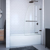 DreamLine Aqua Uno 34 in. W x 58 in. H Frameless Hinged Tub Door in Oil Rubbed Bronze