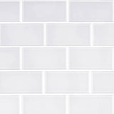 Arctic ice 3x6 glossy glass white subway tile SMOT-GL-T-AI36 product shot multiple tiles top view #Size_3"x6"