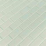 Arctic ice subway 12X12 glass mesh mounted mosaic tile SMOT GLSST AI8MM product shot multiple tiles angle view