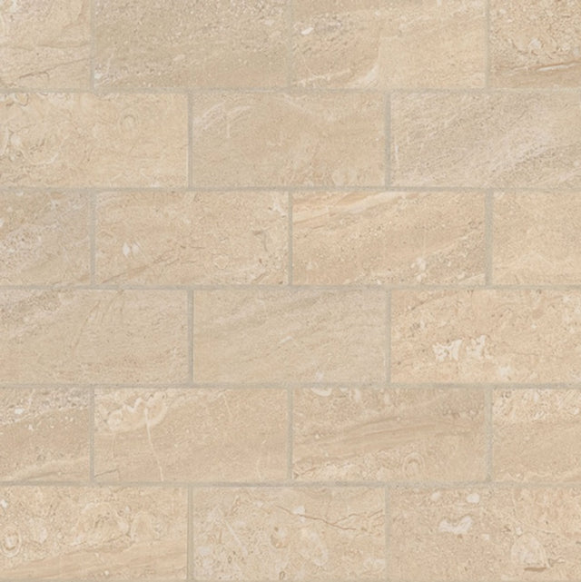 Aria oro 12X12 polished porcelain mosaic tile NARIORO2X4P product shot multiple tiles angle view