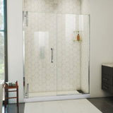 DreamLine Ascend 58 1/2-59 1/2 in. W x 72 in. H Frameless Pivot Shower Door in Chrome