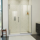 DreamLine Ascend 58 1/2-59 1/2 in. W x 72 in. H Frameless Pivot Shower Door in Brushed Nickel
