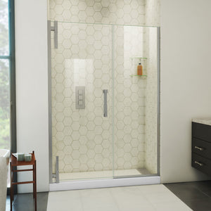 DreamLine Ascend 52 1/2-53 1/2 in. W x 72 in. H Frameless Pivot Shower Door in Brushed Nickel