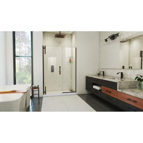 DreamLine Ascend 52-53 in. W x 72 in. H Frameless Pivot Shower Door in Oil Rubbed Bronze