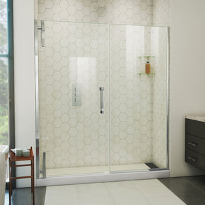 DreamLine Ascend 60 1/2-61 1/2 in. W x 72 in. H Frameless Pivot Shower Door in Chrome