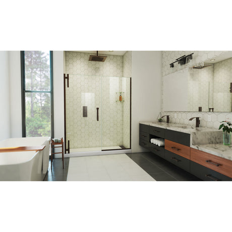 DreamLine Ascend 60-61 in. W x 72 in. H Frameless Pivot Shower Door in Oil Rubbed Bronze