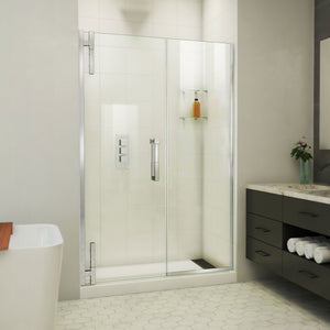 DreamLine Ascend 56-57 in. W x 72 in. H Frameless Pivot Shower Door in Chrome