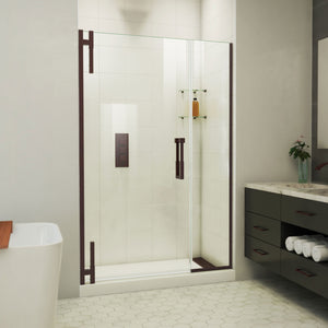 DreamLine Ascend 48 1/2-49 1/2 in. W x 72 in. H Frameless Pivot Shower Door in Oil Rubbed Bronze
