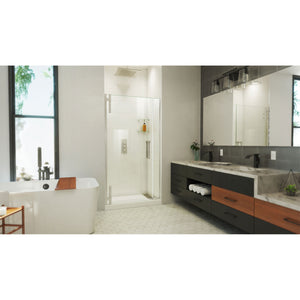 DreamLine Ascend 38-39 in. W x 72 in. H Frameless Pivot Shower Door in Brushed Nickel