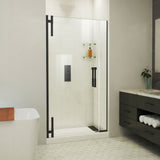 DreamLine Ascend 40-41 in. W x 72 in. H Frameless Pivot Shower Door in Satin Black