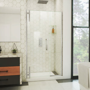 DreamLine Ascend 42-43 in. W x 72 in. H Frameless Pivot Shower Door in Brushed Nickel