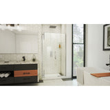 DreamLine Ascend 42 1/2-43 1/2 in. W x 72 in. H Frameless Pivot Shower Door in Brushed Nickel