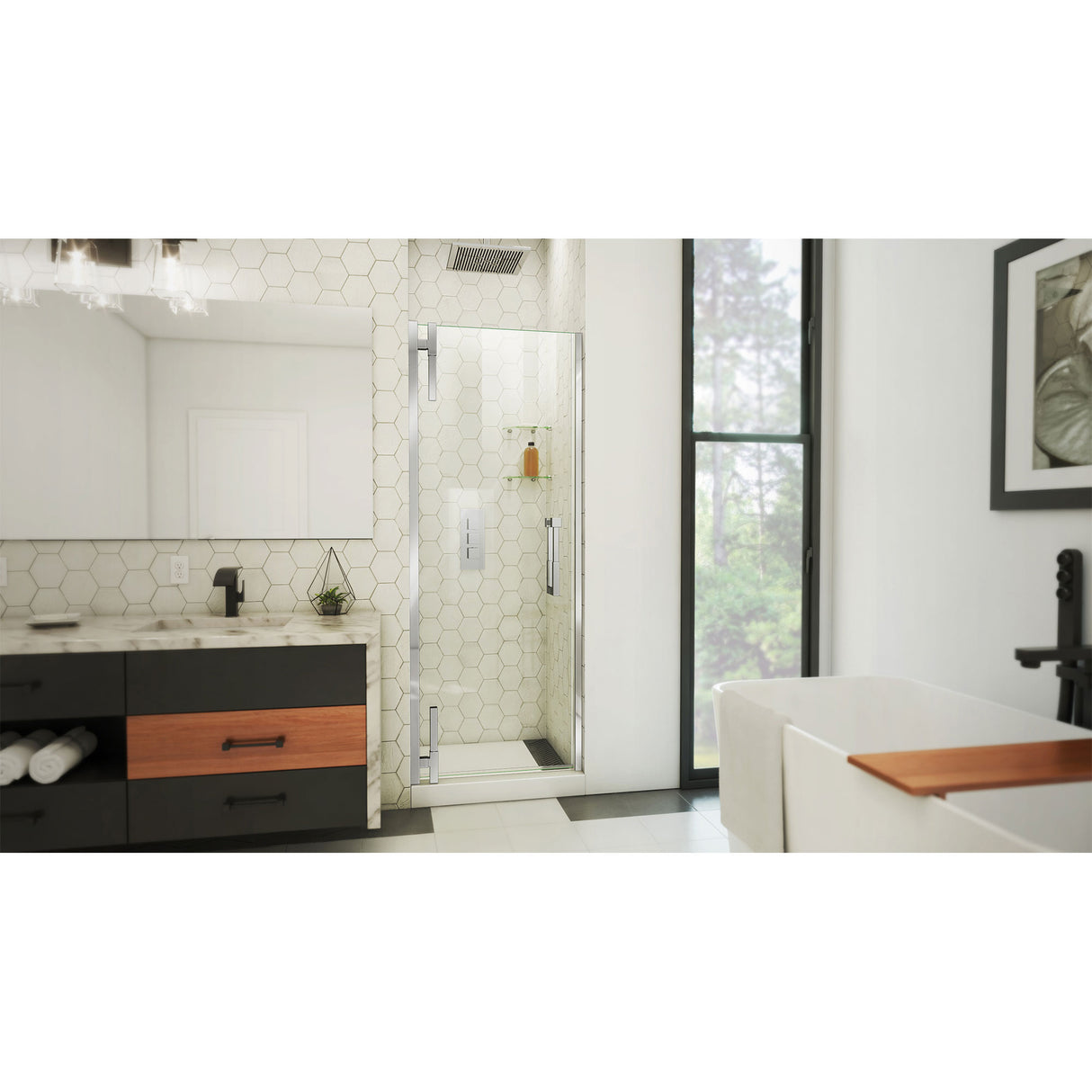 DreamLine Ascend 31 1/4-32 in. W x 72 in. H Frameless Pivot Shower Door in Chrome