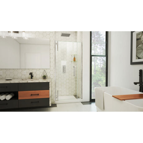 DreamLine Ascend 36 1/2-37 1/2 in. W x 72 in. H Frameless Pivot Shower Door in Brushed Nickel