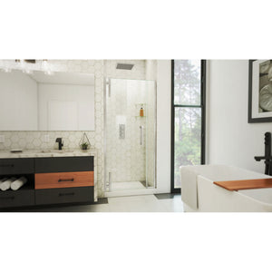 DreamLine Ascend 36-37 in. W x 72 in. H Frameless Pivot Shower Door in Brushed Nickel