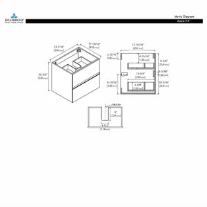 Blossom Assisi 24" Vanity - Eco-Friendly Minimalism with Soft-Closing Drawers