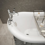 DreamLine Atlantic 61 in. L x 28 in. H Acrylic Freestanding Bathtub with Chrome Finish