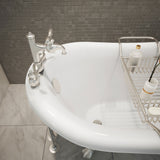 DreamLine Atlantic 61 in. L x 28 in. H Acrylic Freestanding Bathtub with Brushed Nickel Finish