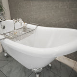 DreamLine Atlantic 61 in. L x 28 in. H Acrylic Freestanding Bathtub with Chrome Finish