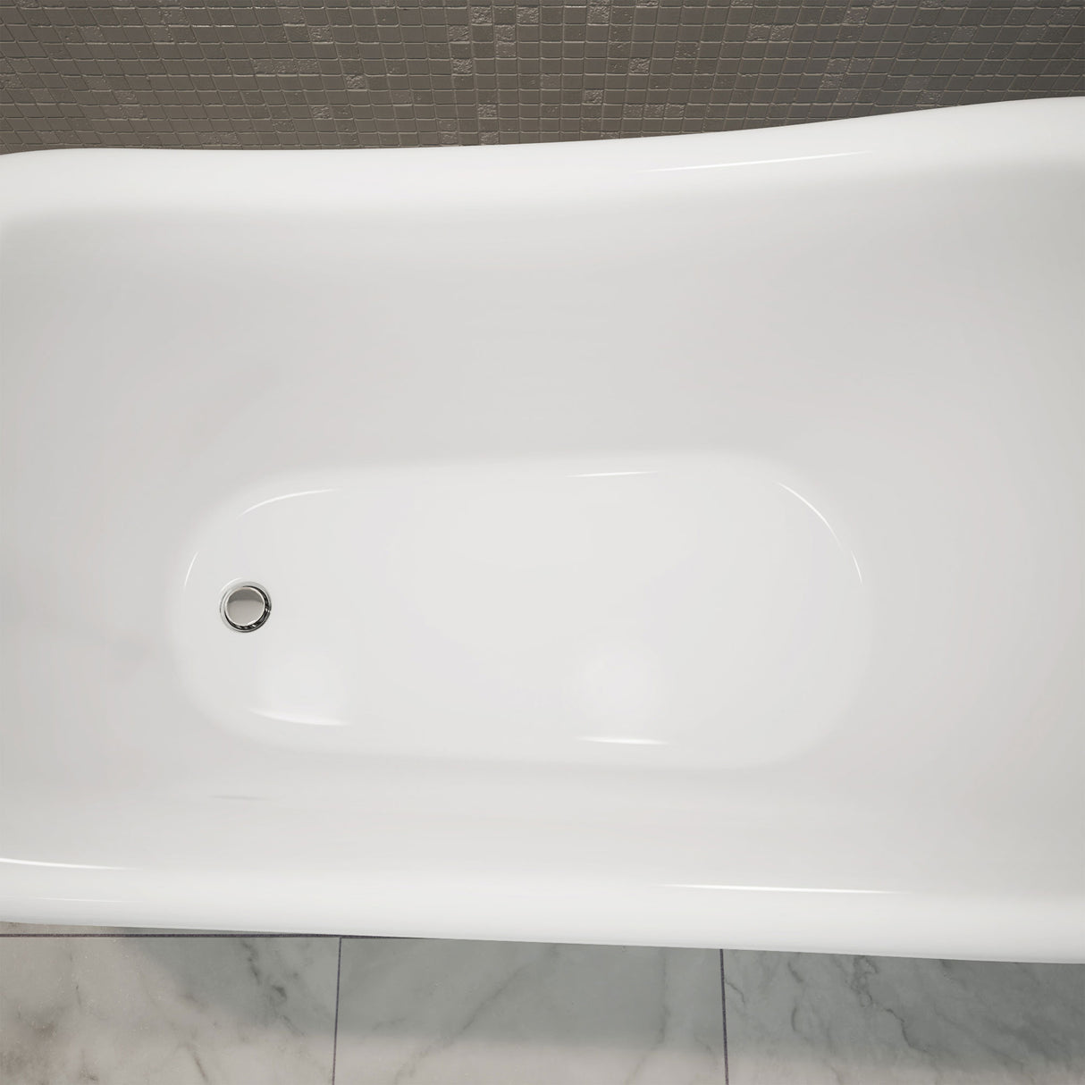 DreamLine Atlantic 61 in. L x 28 in. H Acrylic Freestanding Bathtub with White Finish