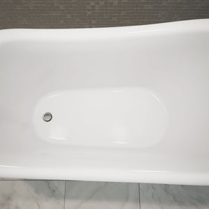 DreamLine Atlantic 61 in. L x 28 in. H Acrylic Freestanding Bathtub with White Finish