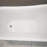 DreamLine Atlantic 61 in. L x 28 in. H Acrylic Freestanding Bathtub with Chrome Finish