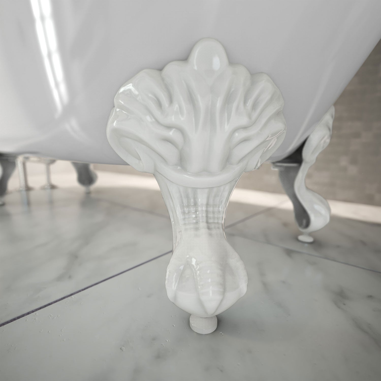 DreamLine Atlantic 61 in. L x 28 in. H Acrylic Freestanding Bathtub with White Finish